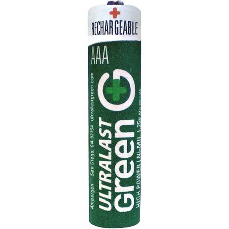 ULTRALAST AAA 2 Pack Green High-Power Rechargeable Batteries UL85444